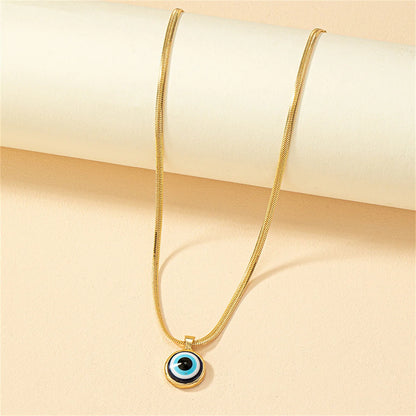 Fashion Evil Eye Necklace For Women Minimalist Classic Turkish Blue Eyes Pendant Choker Fatima Hand Clavicle Chain Lucky Jewelry