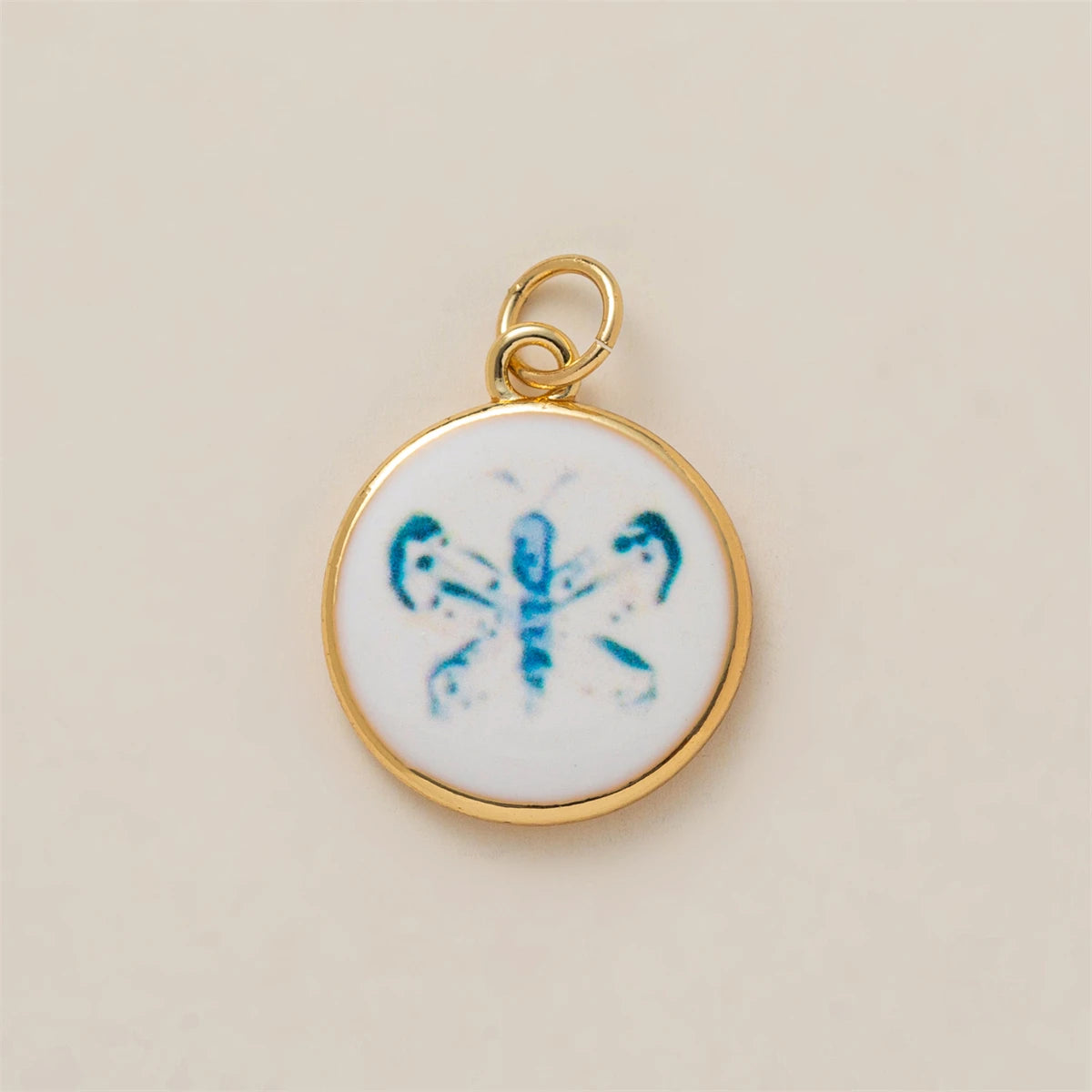 Colorful dopamine pendant with oil droplets, strawberry, crab, heart, shell pattern, color preservation