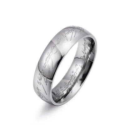 New Lord of The Finger Rings Movie with The Same Inside and Outside 3D Engraving Spanish Sanskrit Ring