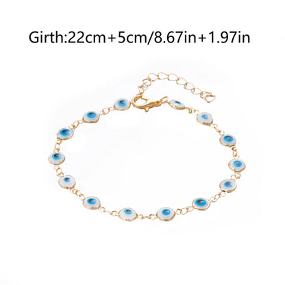 Bohemian Colorful Turkish Eyes Anklets For Women Creative Classic Lucky Evil Blue Eyes Ankle Bracelets Summer Beach Leg Jewelry