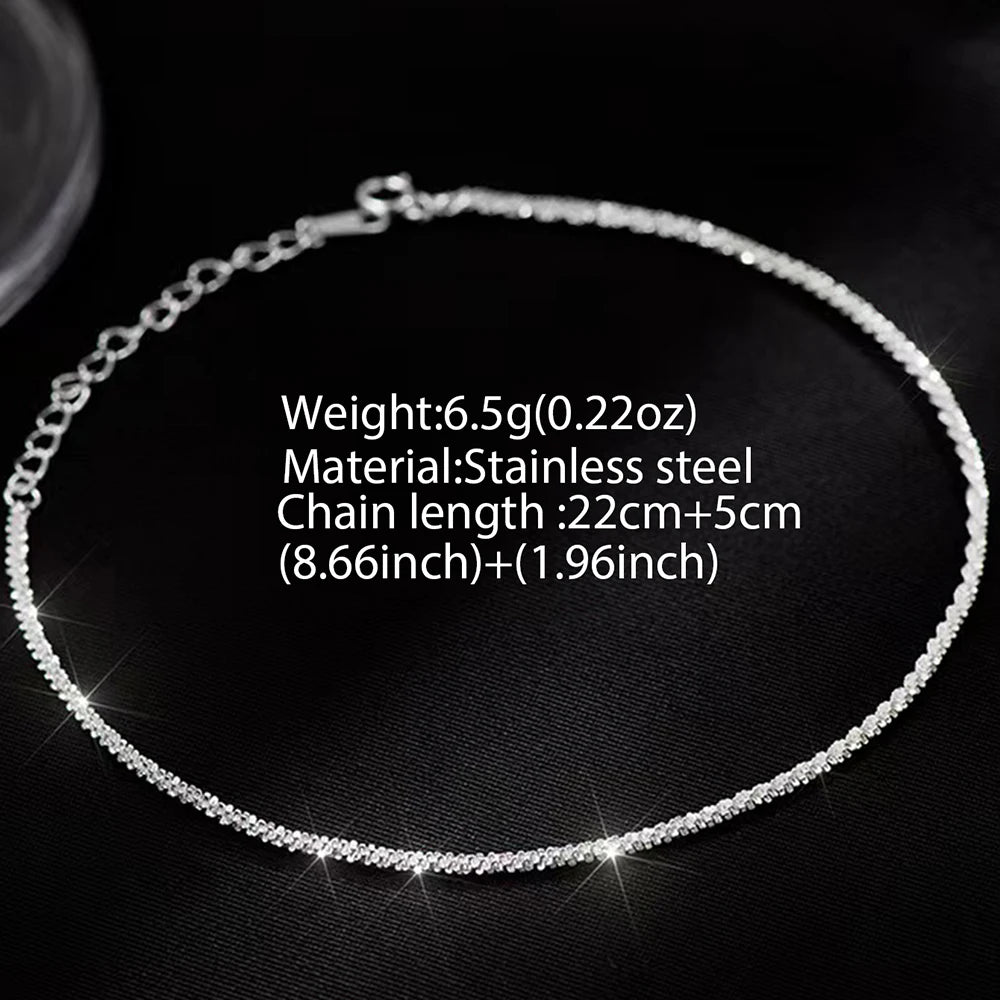 Stainless Steel Anklets Simple and exquisite Elegant chain design Fashion Anklets For Women Jewelry Party Gift Recommendations
