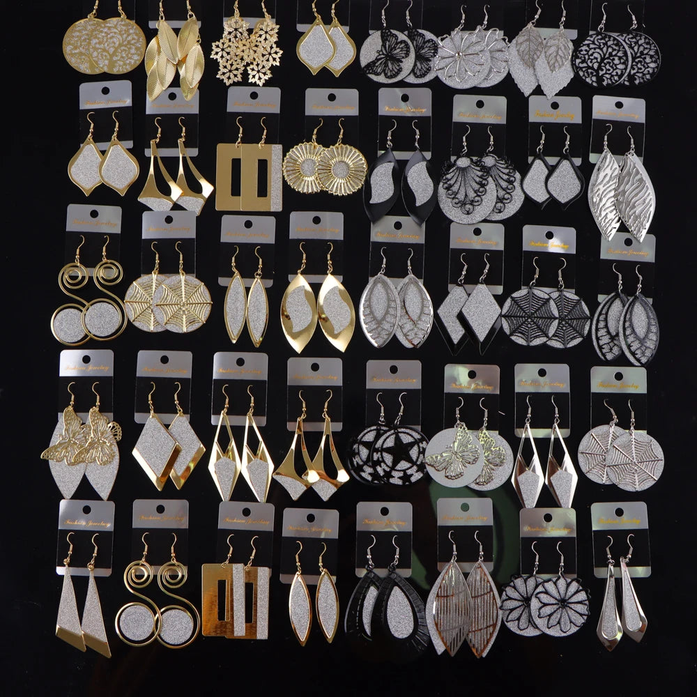 10Pairs/Lot Elegant Simple Stainless Steel Women Earrings Geometric Heart Mixed Style Jewelry Gift Giving Wedding Travel