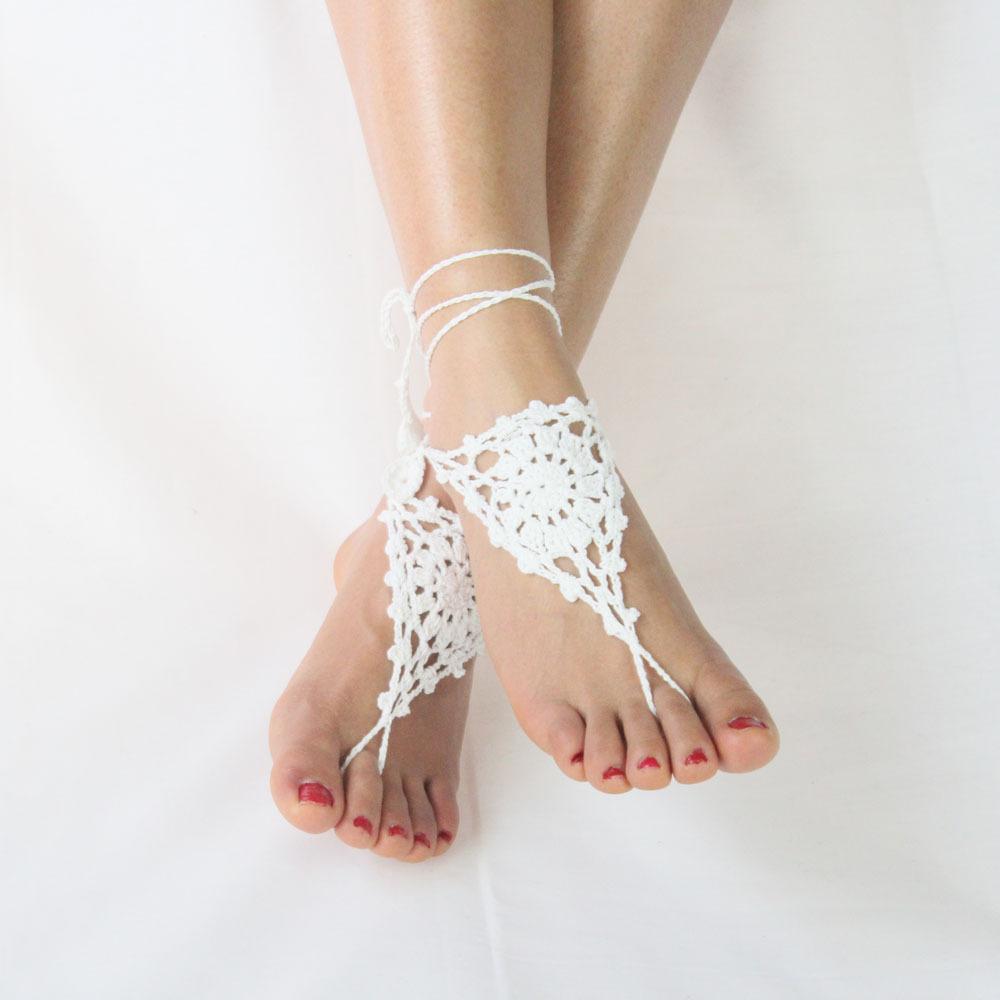 Crochet Barefoot Sandals Wedding Anklets Beach Anklets Shoes Ornament Ankle Bracelet