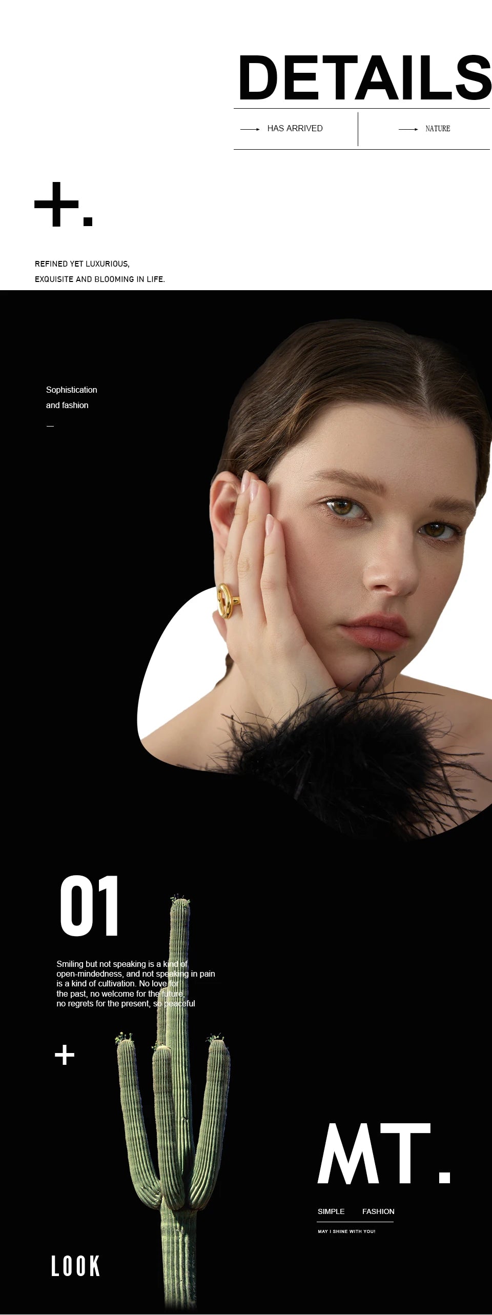 Yhpup Creative Stainless Steel Geometric Hollow Golden Minimalist Ring Fashion Waterproof Unusual Trendy Textured Jewelry