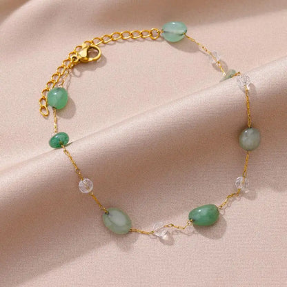 Anklets for Women Stainless Steel Stone Beaded Chain Anklet Summer Beach Accessories Boho Leg Bracelets Jewelry Tobilleras Mujer