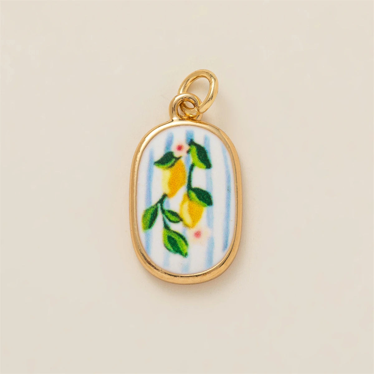 Colorful dopamine pendant with oil droplets, strawberry, crab, heart, shell pattern, color preservation