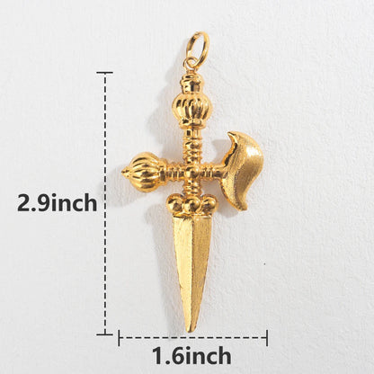 Pendant Necklace with Chain Gold Plated Dubai African Accessories For Women Big Size Men Hip Hop Fashion Jewelry
