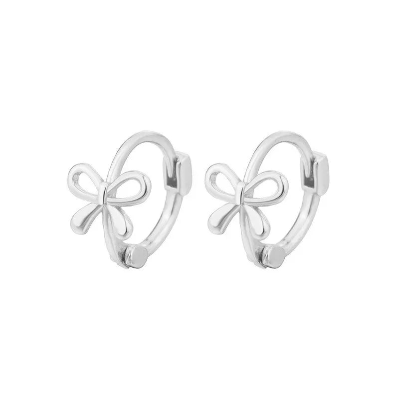 2PC Stainless Steel Little Huggies Hoop Earrings For Women Tiny Crystal Zirconia Pendant Cartilage Earrings Piercing Jewelry