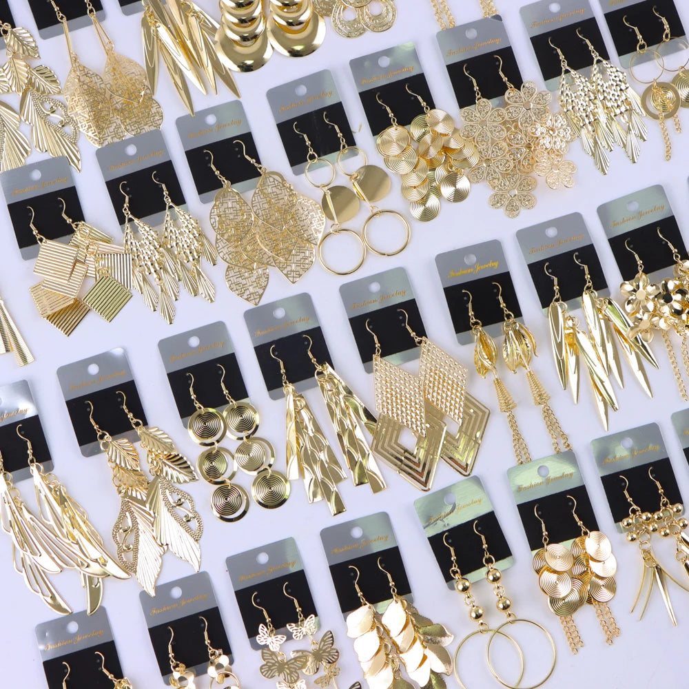 10Pairs/Lot Elegant Simple Stainless Steel Women Earrings Geometric Heart Mixed Style Jewelry Gift Giving Wedding Travel