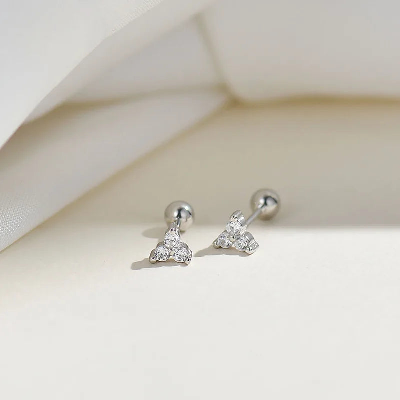 2PC Stainless Steel Little Huggies Hoop Earrings For Women Tiny Crystal Zirconia Pendant Cartilage Earrings Piercing Jewelry