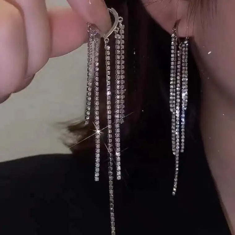 2023 New Fashion Trend Unique Design Elegant Delicate Zircon Water Drop Earrings Women Jewelry Party Premium Gift Wholesale