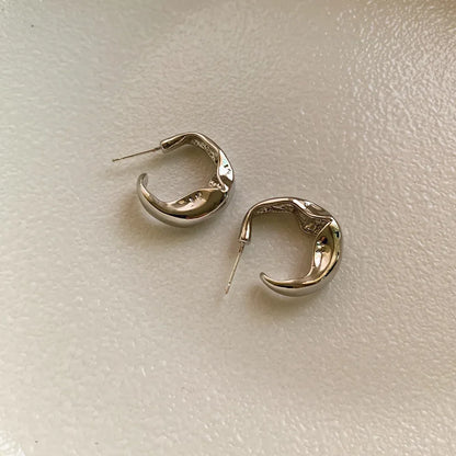 LATS New Design Trendy Retro Geometric Hoop Earrings for Women Irregular Light Luxury Simple Circle Earings Fashion Jewelry Gift