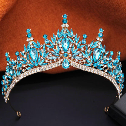 Bridal Jewelry Sets for Women Wedding Crown Birthday Tiaras and Choker Necklace Earrings Bride Party Costume Jewelry Accessories