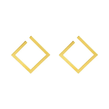Retro Minimalist Square Earrings Irregular Stud Earrings New Exaggerated Cold Wind Fashion Earring for Women Opening Accessories