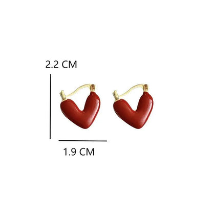 Brincos de amor esmaltados leves, luxuosos e de alta qualidade para mulheres, brincos pequenos e requintados da moda, brincos novos