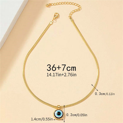 Fashion Evil Eye Necklace For Women Minimalist Classic Turkish Blue Eyes Pendant Choker Fatima Hand Clavicle Chain Lucky Jewelry