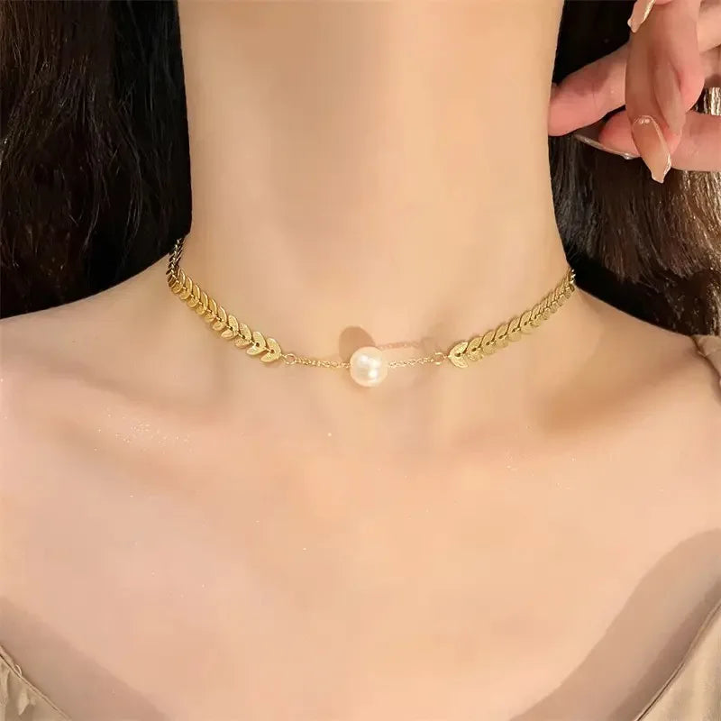 Stainless Steel Necklaces Black Exquisite Minimalist Square Pendant Choker Chains Fashion Necklace For Women Jewelry Party Gifts