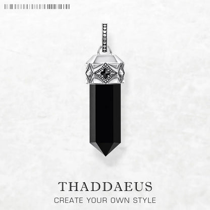 Pendants Black Onyx Pillar Brand New Jewelry Vitnage 925 Sterling Silver Lucky Gift For Women Men
