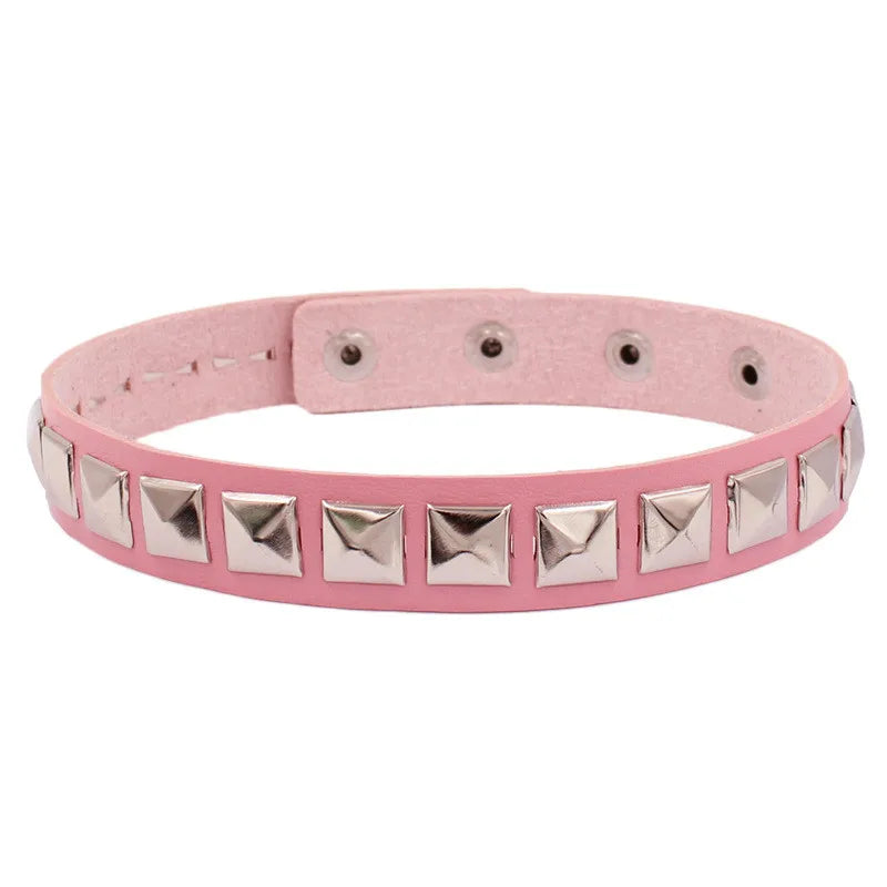 New Black Women Punk PU Leather Square Rivets Choker Collar Necklace Hip Hop Female Girls Party Jewelry 2022 Neck Accessories