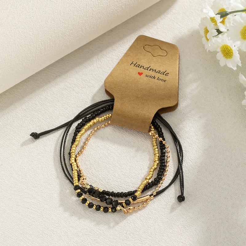 Simple Bracelet Beads Handmade Glass Stone Bracelets Women Boho Party Vacation Jewelry Stack Pulseras De Mujer