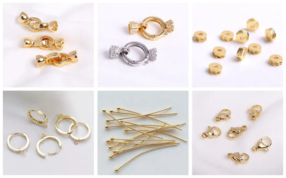 Pendants For Necklace Accessories 18K Gold Plated Brass Inlaid Zircon Moon/Star Charm Pendant DIY Jewelry Making Supplies