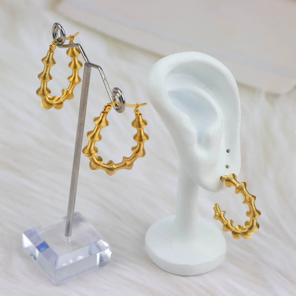 10Pairs/Lot Elegant Simple Stainless Steel Women Earrings Geometric Heart Mixed Style Jewelry Gift Giving Wedding Travel