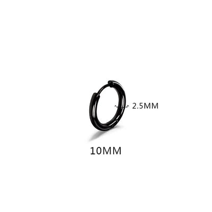 LATS 2024 New Simple Stainless Steel Small Hoop Earrings for Women Men 8mm To 20mm Round Cartilage Ear Piercing Fashion Jewelry