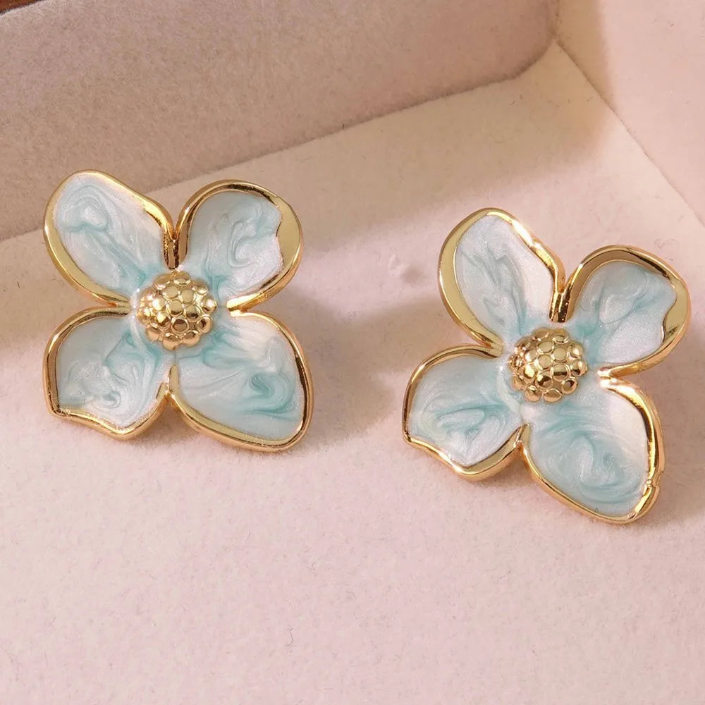 Cazador 2Pcs Flower Women's Earrings Stainless Steel Stud Earrings Jewelry Trend 2025 Party Wedding Birthday Gifts New Wholesale