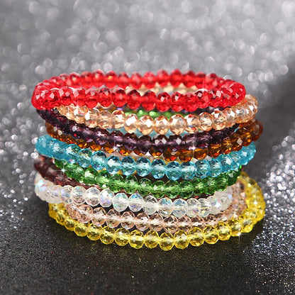 Shining Colorful Crystal Bead Bracelet for Women Fashion Handmade Adjustable Braid Rope Chain Bracelet Female Party Jewelry Gift