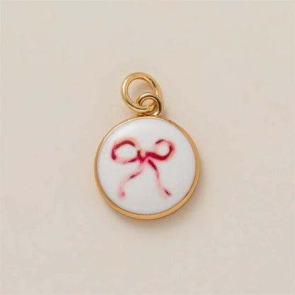 Colorful dopamine pendant with oil droplets, strawberry, crab, heart, shell pattern, color preservation