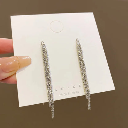 New Long Tassel Chain Dangle Earrings for Women girl Trend Korean Fashion Fine Earring Wedding Luxury Y2K Jewelry Wholesale