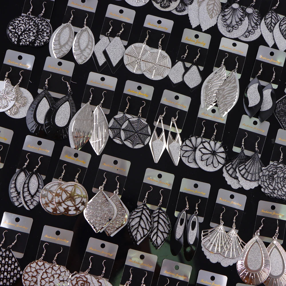 10Pairs/Lot Elegant Simple Stainless Steel Women Earrings Geometric Heart Mixed Style Jewelry Gift Giving Wedding Travel