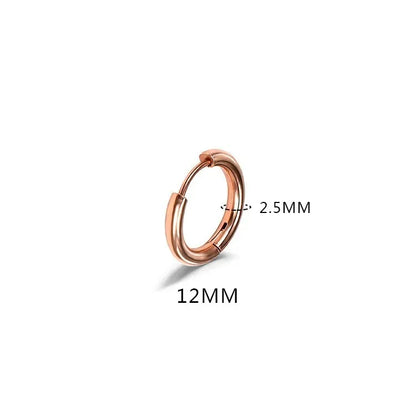 LATS 2024 New Simple Stainless Steel Small Hoop Earrings for Women Men 8mm To 20mm Round Cartilage Ear Piercing Fashion Jewelry
