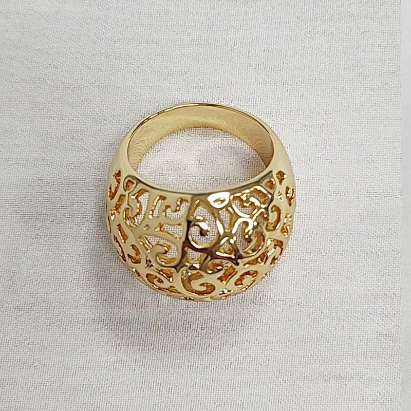 1 men's ring, size 9, retro skeletonized, fashionable, gold, silver, stainless steel, elegant, for daily gatherings and women