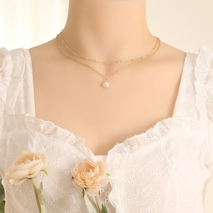 LATS 2022 New Beads Neck Chain Kpop Pearl Choker Necklace Gold Color Goth Chocker Jewelry on The Neck Pendant Collar for Women