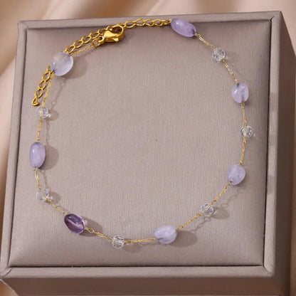 Anklets for Women Stainless Steel Stone Beaded Chain Anklet Summer Beach Accessories Boho Leg Bracelets Jewelry Tobilleras Mujer
