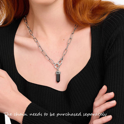 Pendants Black Onyx Pillar Brand New Jewelry Vitnage 925 Sterling Silver Lucky Gift For Women Men