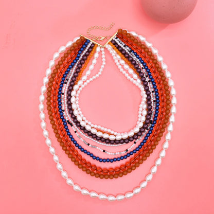 Multi level design, women's necklace, pearl layering, high-end feel, suitable for women, full of sexiness