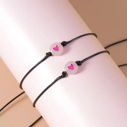 2Pcs Promise Couple Bracelets for Women Men Simple Luminous Heart Beaded Braided Bracelet Bangles Friendship Aesthetic Jewelry