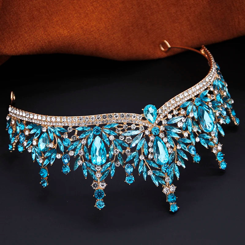 Bridal Jewelry Sets for Women Wedding Crown Birthday Tiaras and Choker Necklace Earrings Bride Party Costume Jewelry Accessories