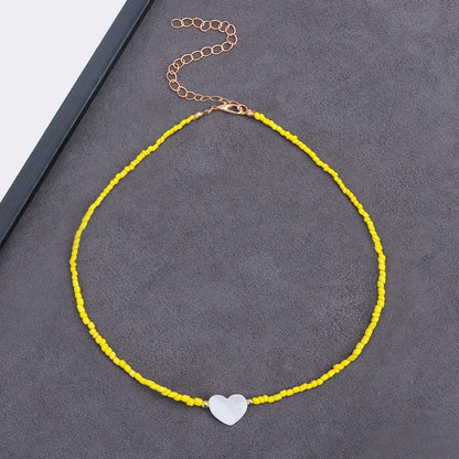 LATS Colorful Seed Beads Choker Nekklace for Women Girl New Love Heart Design Collar Fashion Jewelry Wholesale Dropshipping