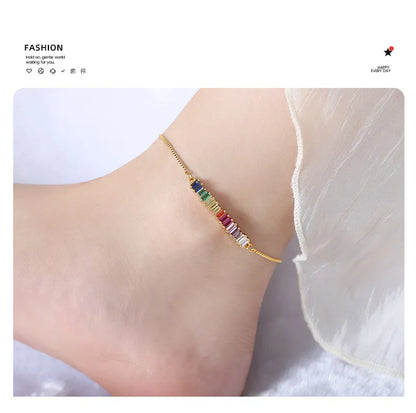 Anklets For Women Stainless Steel 18K Gold Plated High Quality No Tarnish Women's Ankle Bracelets Foot Chains Luxury Ankle Strap