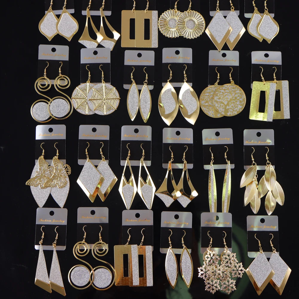 10Pairs/Lot Elegant Simple Stainless Steel Women Earrings Geometric Heart Mixed Style Jewelry Gift Giving Wedding Travel