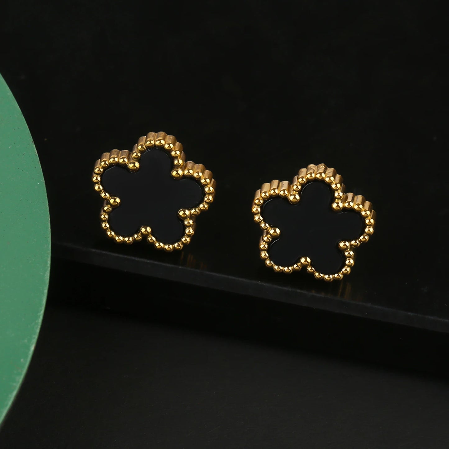 INS Hot Sale Stainless Steel Five Laef Flower Clover Bracelet Jewelry Set Necklace Earrings For Woman Daily Wear Brand Jewelry