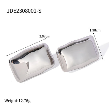 Uworld Fashion Trendy Stainless Steel Gold Color Textured Earrings Prevent Allergy 18K Gold PVD Plated Versatile Daily Jewelry