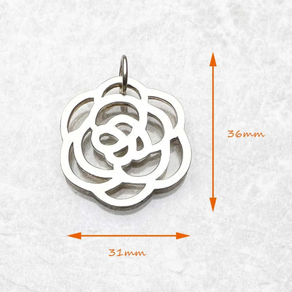Pendant Rose Flower Ornament Brand New Fashion Glam Jewelry Europe Accessories 925 Sterling Silver Gift For Women