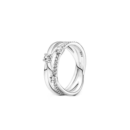 European Ring Rings 925 Sterling Silver Heart Bow Round Size 6789 For Women Men Jewelry Party Fashion Wedding