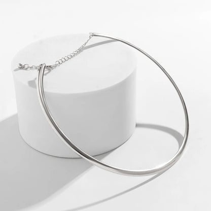Elegant Simple Chunky Circle Torques Necklace for Women Trendy Choker Collar 2023 Fashion Jewelry on the Neck Accessories Female