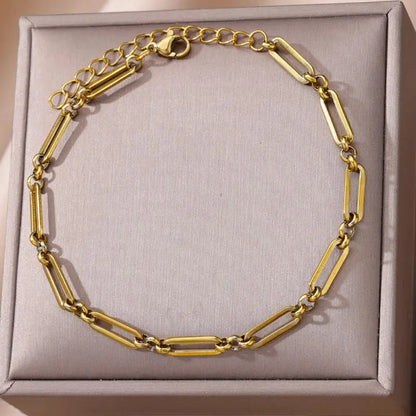 Anklets for Women Stainless Steel Stone Beaded Chain Anklet Summer Beach Accessories Boho Leg Bracelets Jewelry Tobilleras Mujer