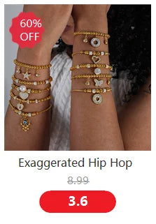 Hip Hop Bracelet Advanced European and American Ins Style Bracelet Stainless Steel Versatile Bracelet Fashion Handwear